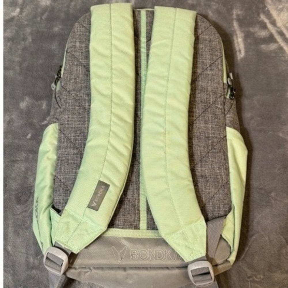 Bondka Backpack Lime Green‎ Gray Laptop Sleeve School Travel Commuter Bag - Picture 2 of 11